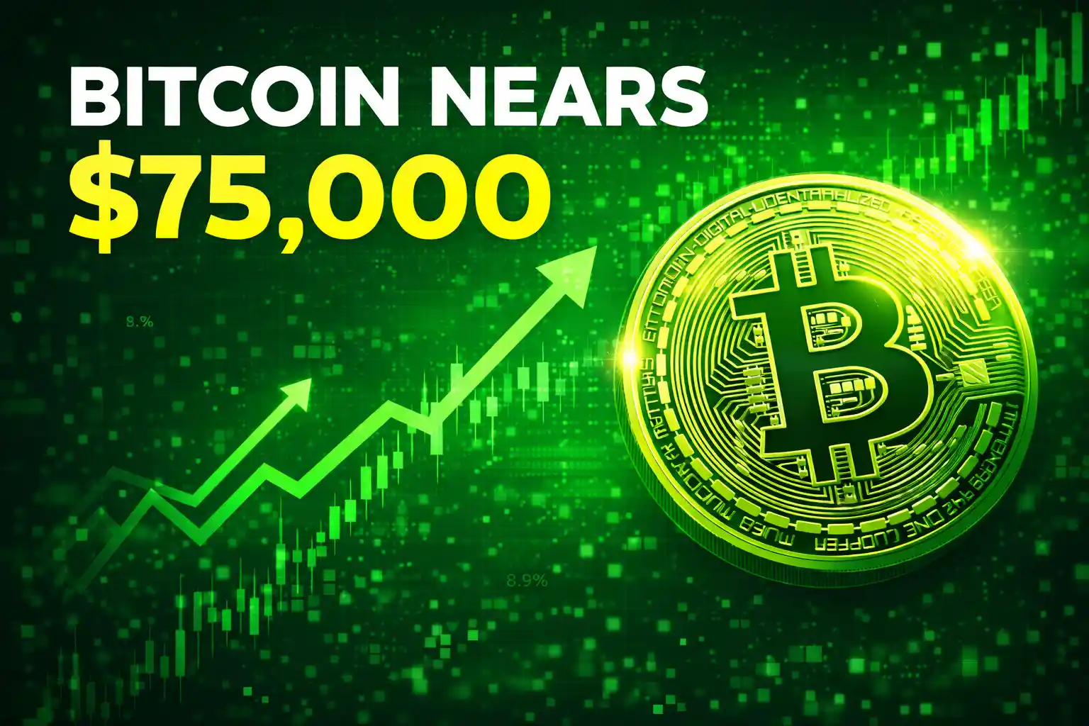 Bitcoin Ethereum and XRP coins in a bullish crypto market rally